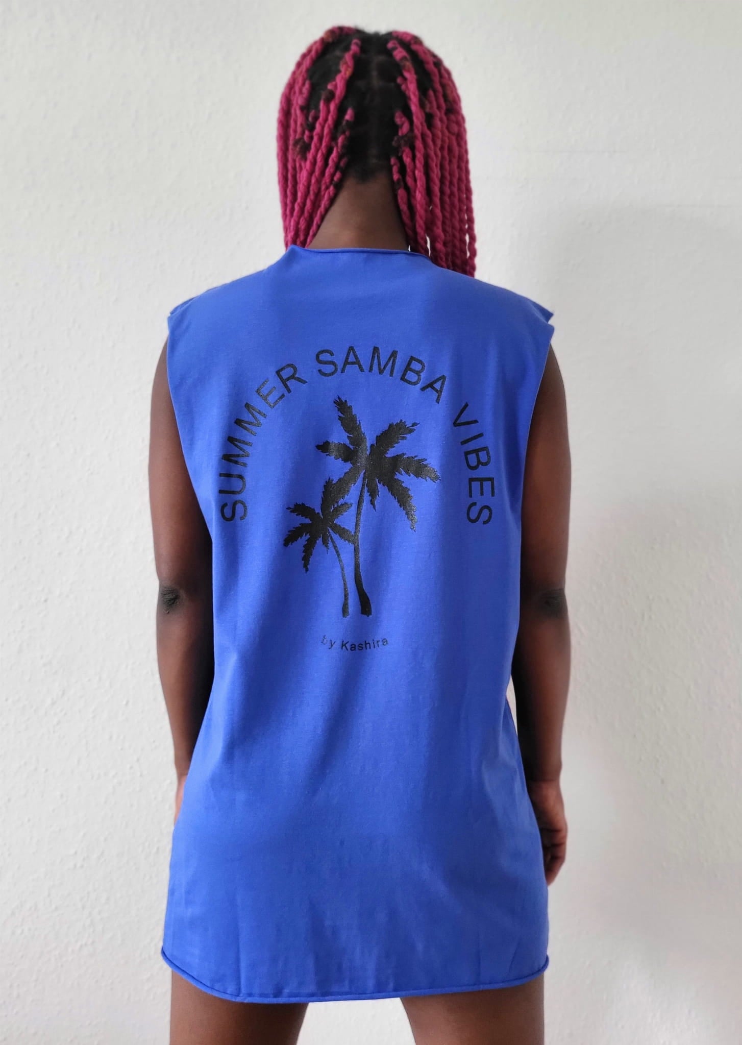 Sleeveless T-shirt PALMS Blue-0