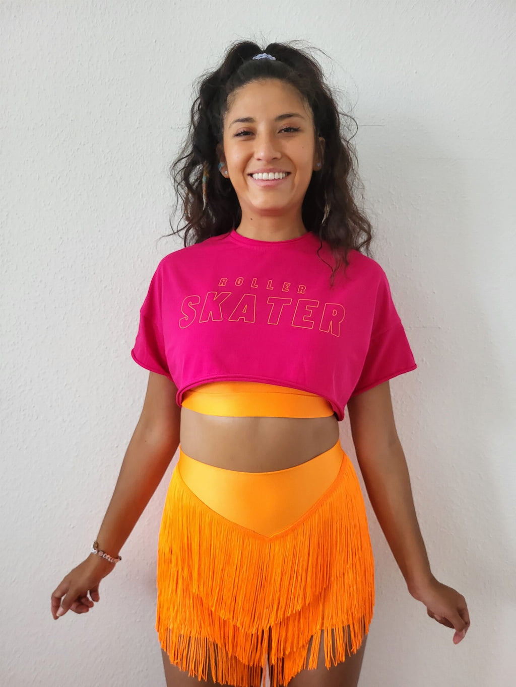 Crop Top ROLLER SKATER Pink/Orange-2