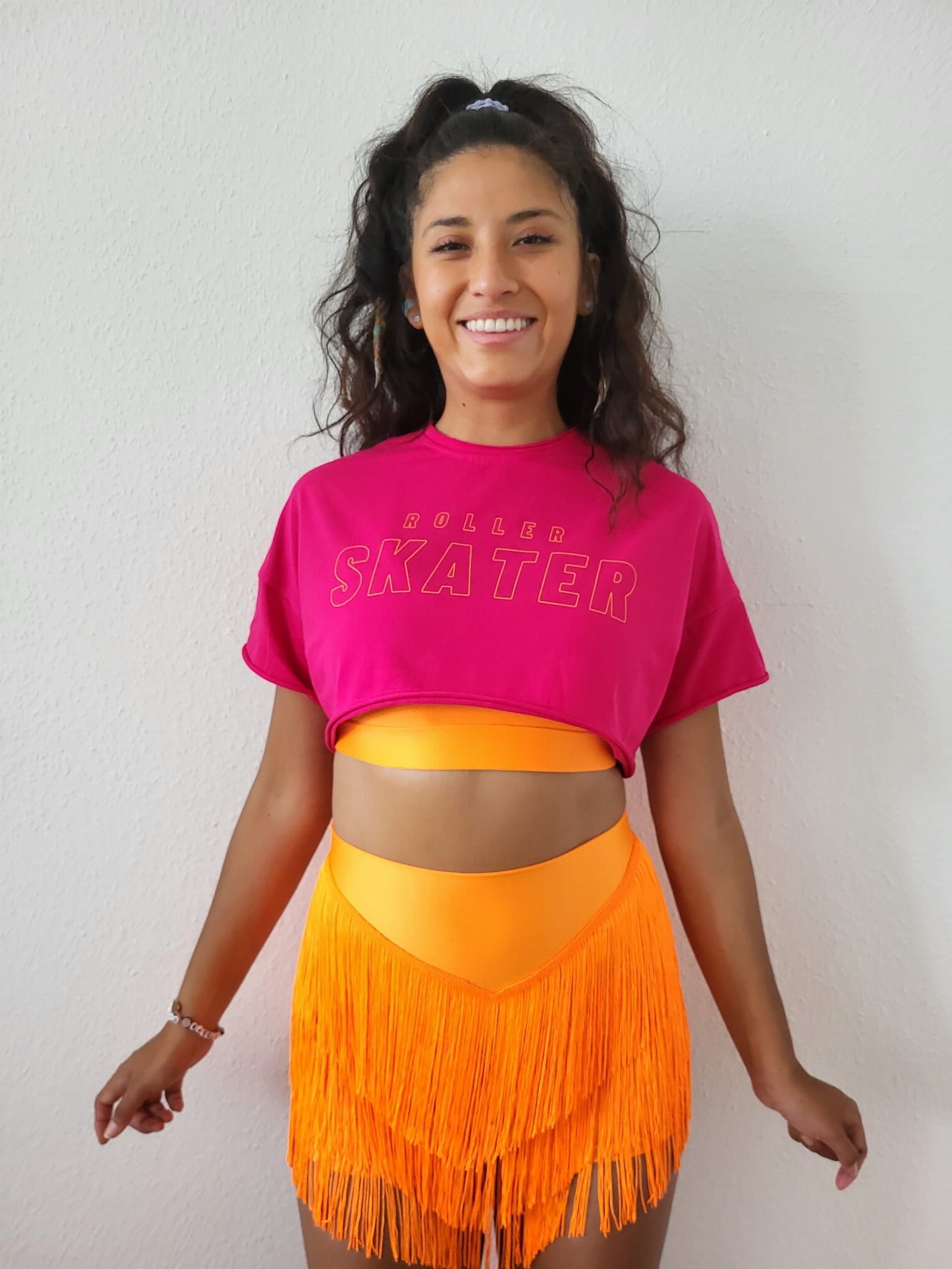 Crop Top ROLLER SKATER Pink/Orange-2