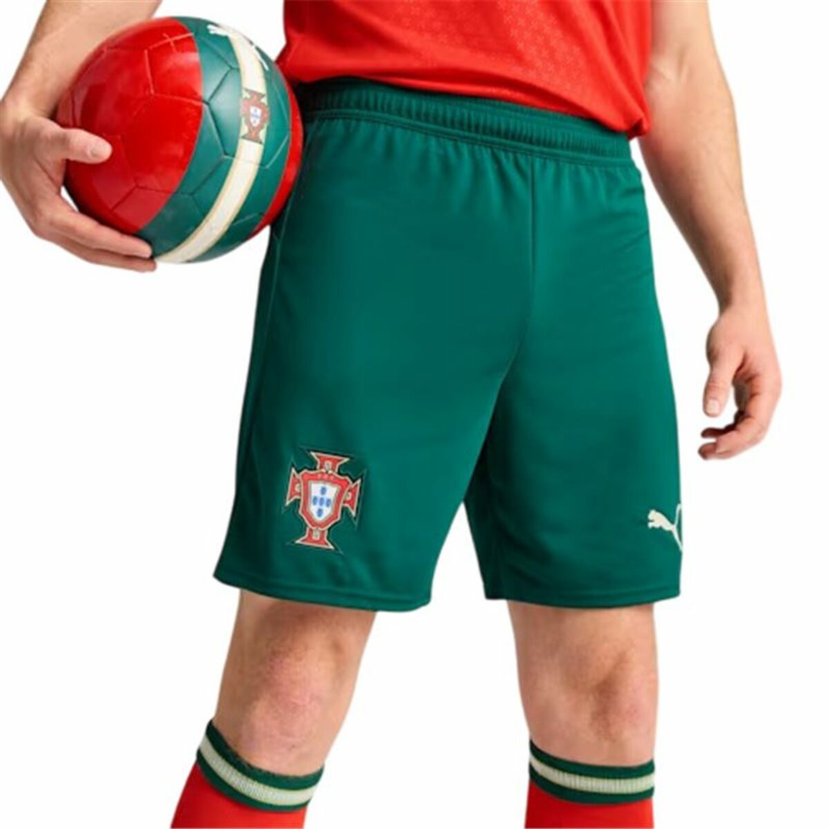 Football Training Trousers for Adults Puma Portugal Green Olive Men-0