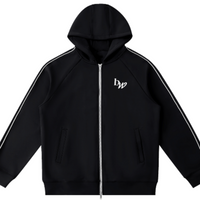 Sudadera con capucha y cremallera de manga raglán de peso pesado