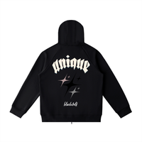 Sudadera con capucha y cremallera de manga raglán de peso pesado