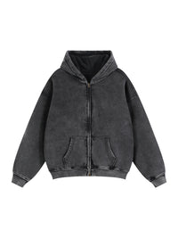 Sudadera Boxy con Cremallera y Felpa Urbana