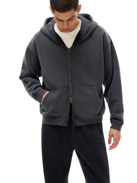 Sudadera Boxy con Cremallera y Felpa Urbana