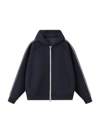 Sudadera con capucha y cremallera de manga raglán de peso pesado